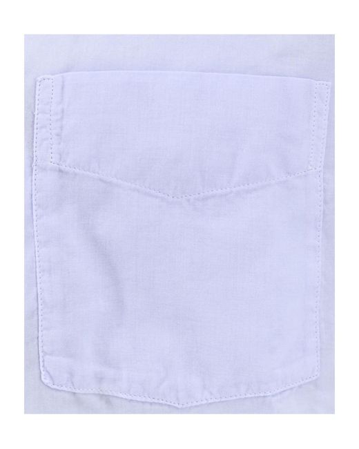 Aspesi Blue Pocket Long-Sleeve Shirt for men