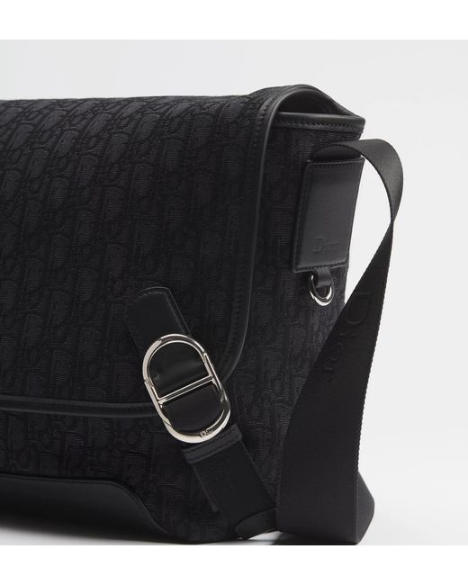Dior Black Medium Jett Messenger Bag With Flap for men