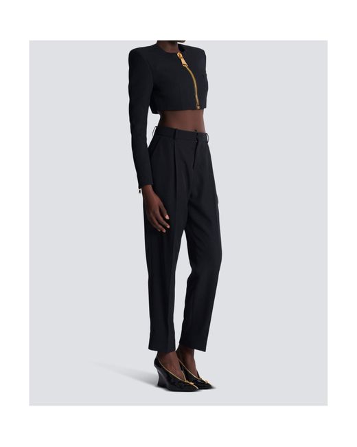 Balmain Black Cropped Jacket