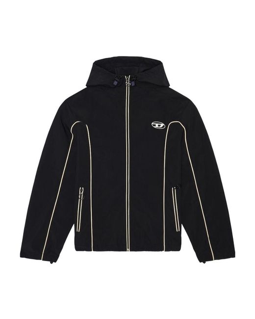 DIESEL Black J-Hives Logo-Appliqué Hooded Jacket for men