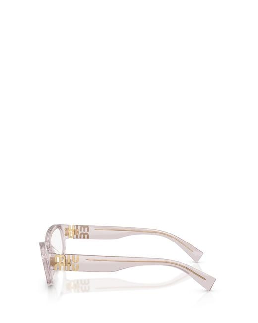 Miu Miu White Eyewear Geometric Frame Glasses