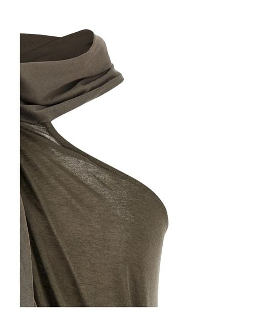 Entire studios Green Dalters Draped One-Shoulder Top