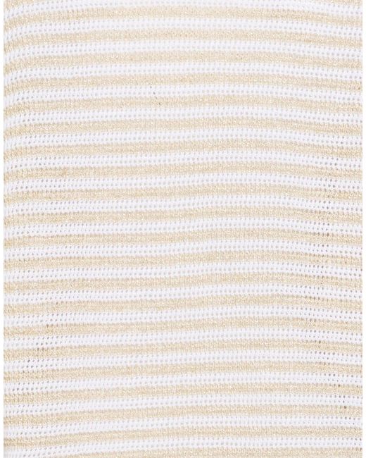Brunello Cucinelli White Striped Longsleeve Knit Sweater