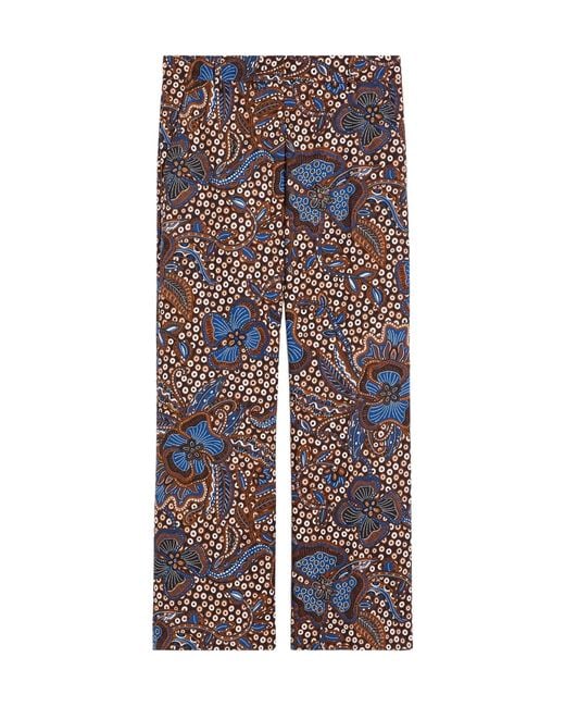 Weekend by Maxmara Blue Printed Straight Trousers
