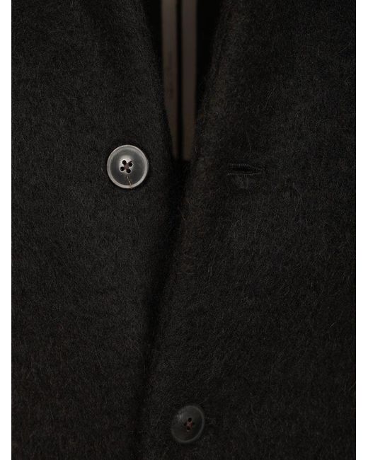 Rick Owens Black Brad Knee-Length Coat for men