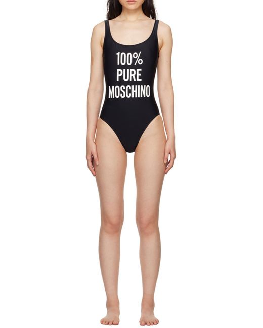 Moschino Black Logo One-Piece Swimsuit