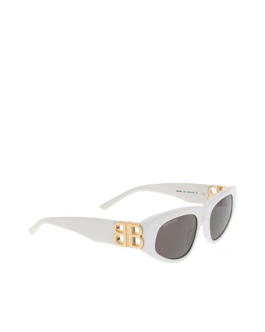 Balenciaga White Eyewear Rectangular Frame Sunglasses