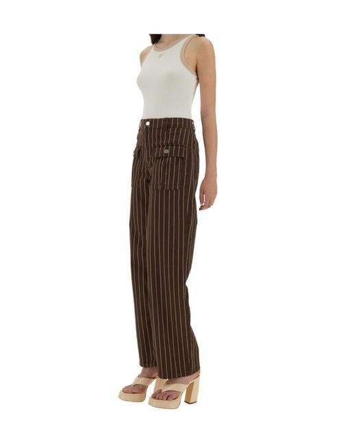 Baum und Pferdgarten Brown Pinstripe Wide Leg Jeans