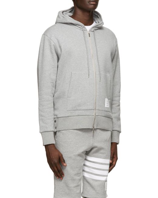 Thom Browne Gray Rwb Stripe Zipped Jacket for men