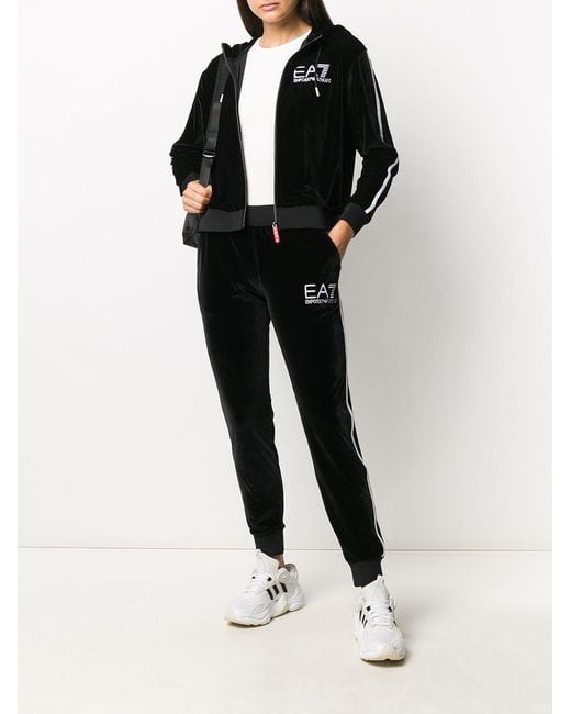 EA7 Black Velvet Tracksuit Jacket