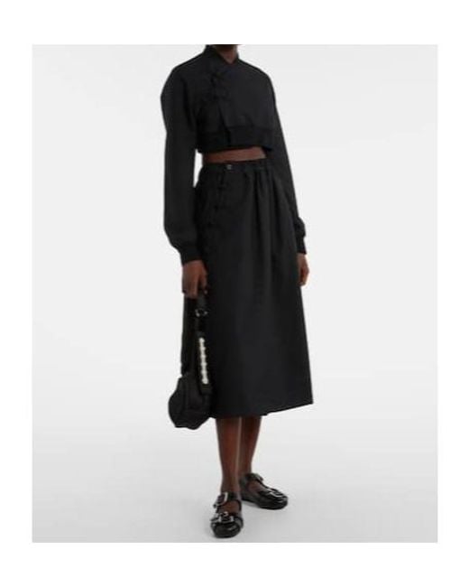 Comme des Garçons Blue Wool Midi Skirt