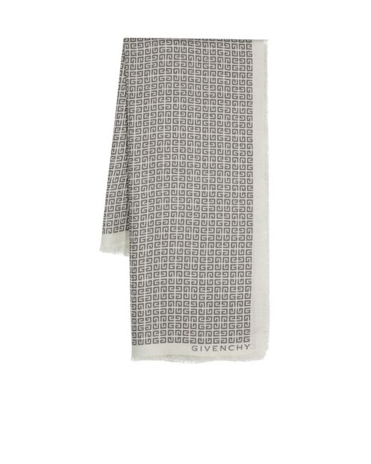 Givenchy Gray Full-Length Logo Scarf for men