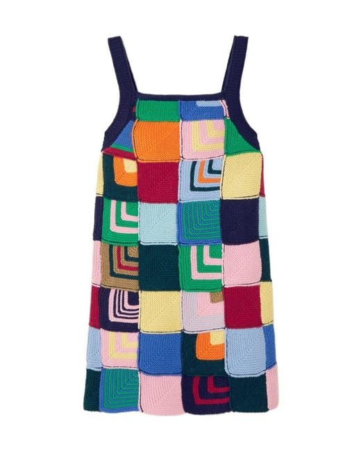 Re/done White Knitted Patchwork Dress