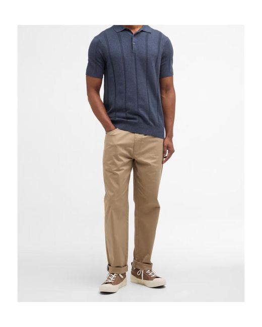 Barbour Blue Wellburn Short-Sleeved Polo Shirt for men