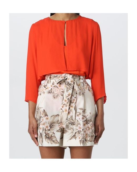 Twinset Red Short-Sleeved Casual Jacket