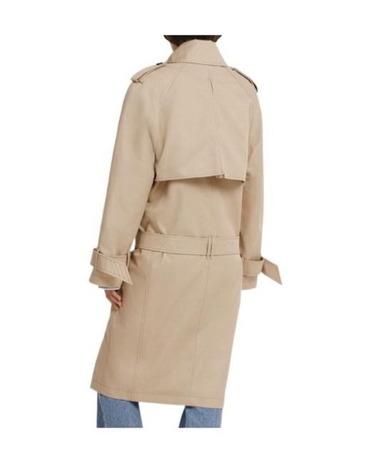 The Attico Natural Cotton Gabardine Belted Trench Coat