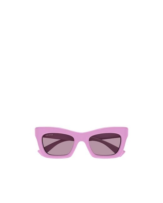 Gucci Purple Eyewear Rectangular Frame Sunglasses