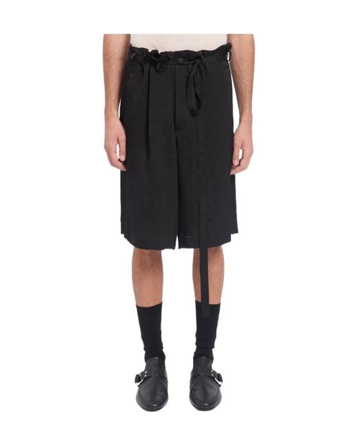 Ann Demeulemeester Black Pedro Lounge Shorts for men