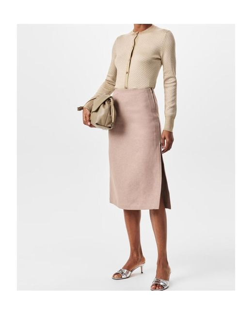 Fendi Natural Round-Neck Long-Sleeve Knitted Sweater