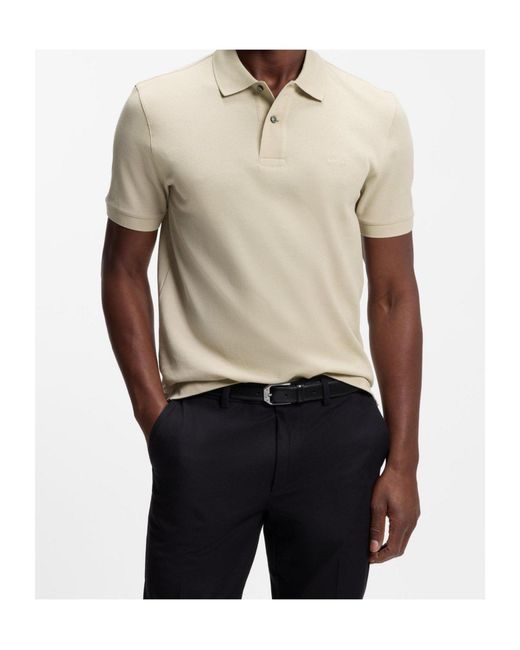 Boss White Logo Short-Sleeve Polo Shirt for men