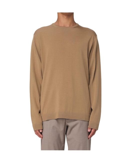 Roberto Collina Brown Long-Sleeved Sweater for men