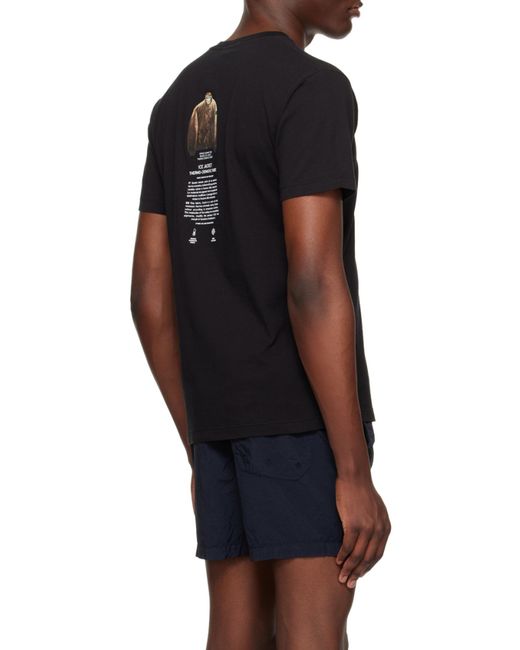 Stone Island Black Logo Detailed Crewneck T-Shirt for men