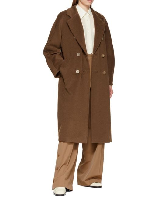 Max Mara Brown Madame Double-Breasted Belted Coat