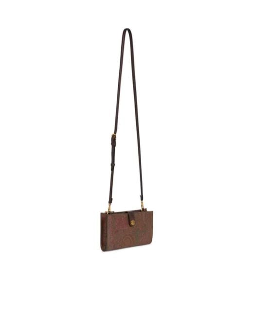 Etro White Shoulder Strap Essential Arnica Wallet