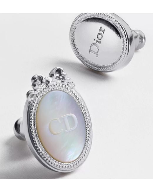 Dior Metallic Medaillon Earrings for men