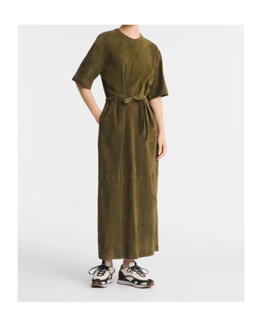 Longchamp Green Long Leather Dress