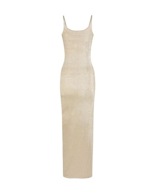 Rabanne White Buttoned Draped Dress