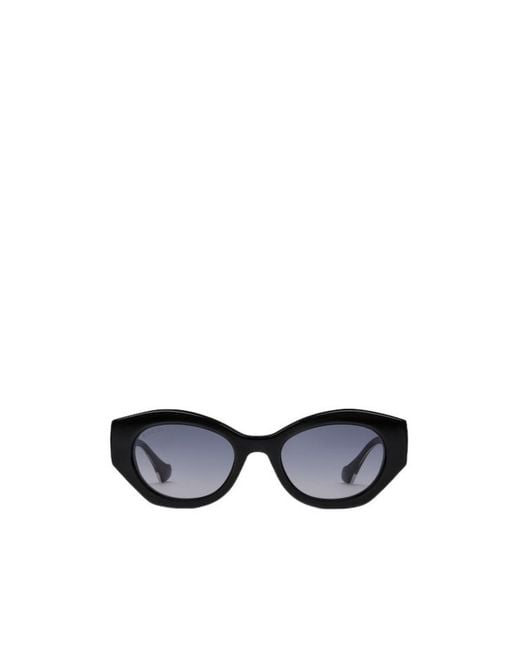 Gucci White Eyewear Oval Frame Sunglasses
