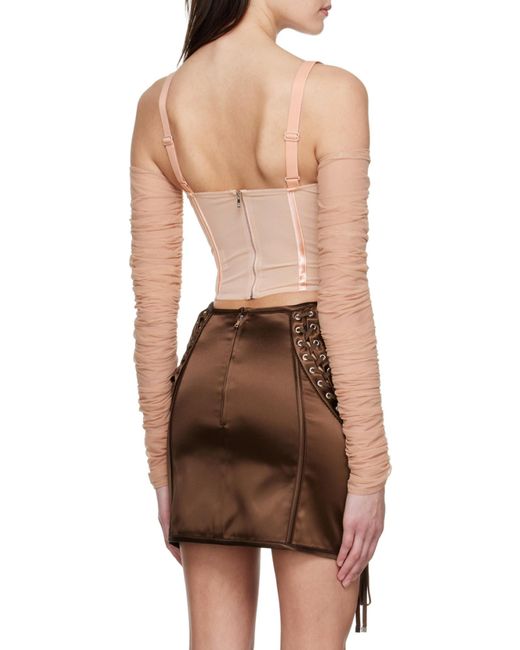 Dolce & Gabbana Pink Lace-Up Bodice Bra
