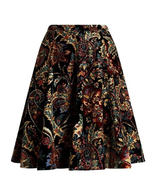 Etro Black Paisley Skirt
