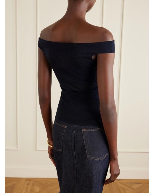 arch4 Blue Off-Shoulder Top