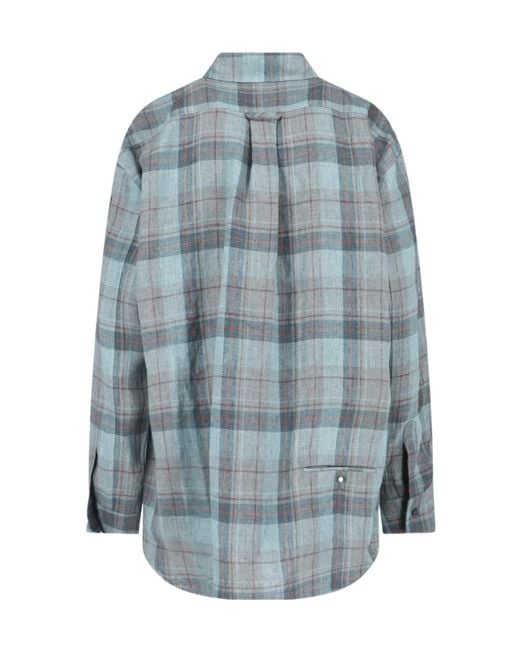 Magliano Blue Oversized Checked Shirt