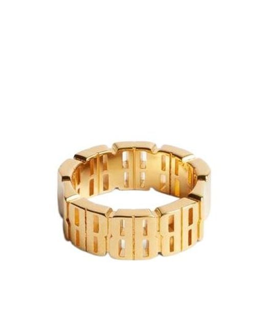 Balenciaga Metallic Logo Band Ring