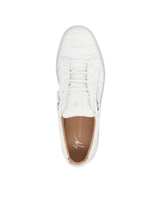 Giuseppe Zanotti White Frankie Lace-Up Sneakers for men