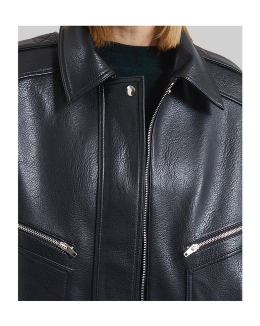 Frankie Shop Black Hudson Faux Leather Bomber Jacket