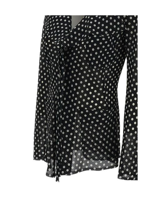 Junya Watanabe Black Polka-Dot Fitted Blouse
