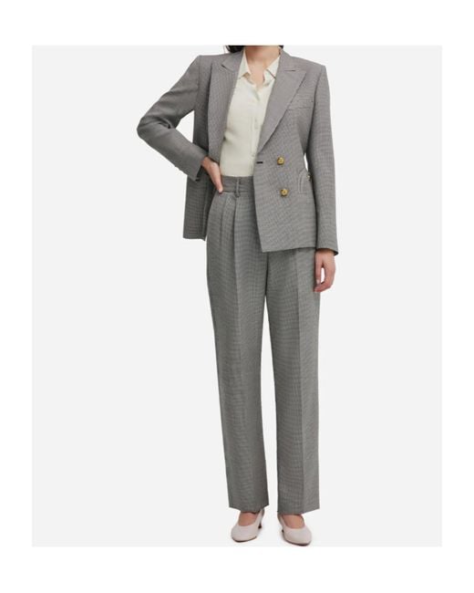 Blazé Milano Gray Patterned Double-Breasted Blazer