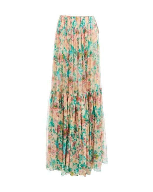 Chloé Green Chloé Gathered Maxi Skirt