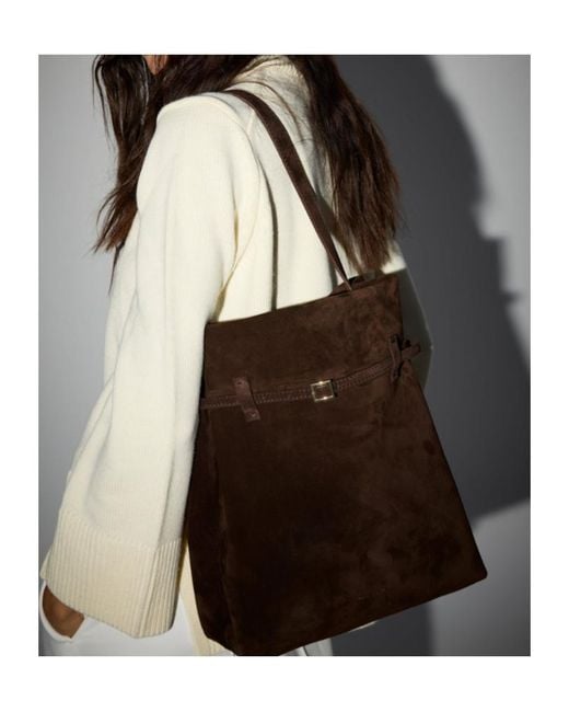MANU Atelier Brown Tote Du Jour Belt-Detailed Tote Bag
