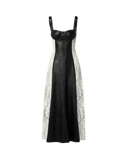 Gabriela Hearst Black Abami Patchwork Lace Pattern Maxi Dress