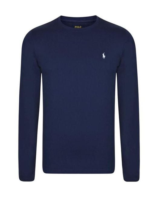 Polo Ralph Lauren Blue Long-Sleeved Round-Collar T-Shirt for men