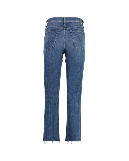 Mother Blue Tomcat Cropped Skinny Jeans