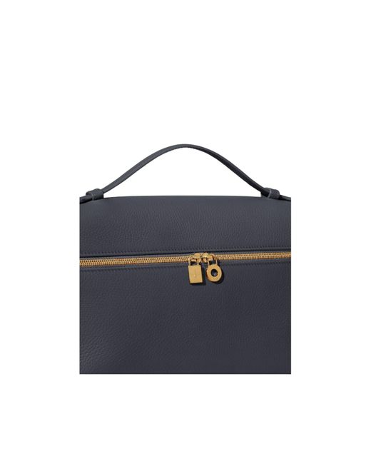 Loro Piana Blue Zippered Handbag