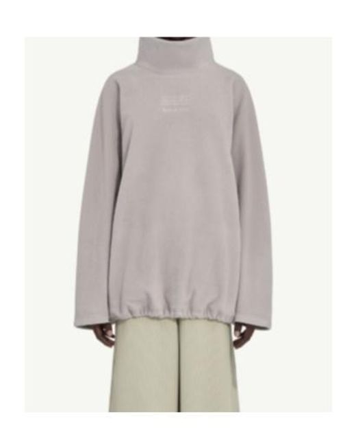 MM6 MAISON MARGIELA X SALOMON Gray Drawstring Fleece Long-Sleeved T-Shirt