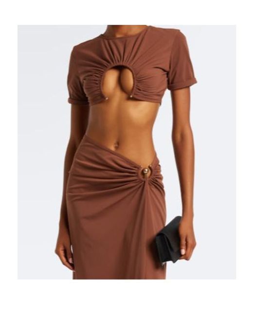 Christopher Esber Brown Cutout Bikini Top