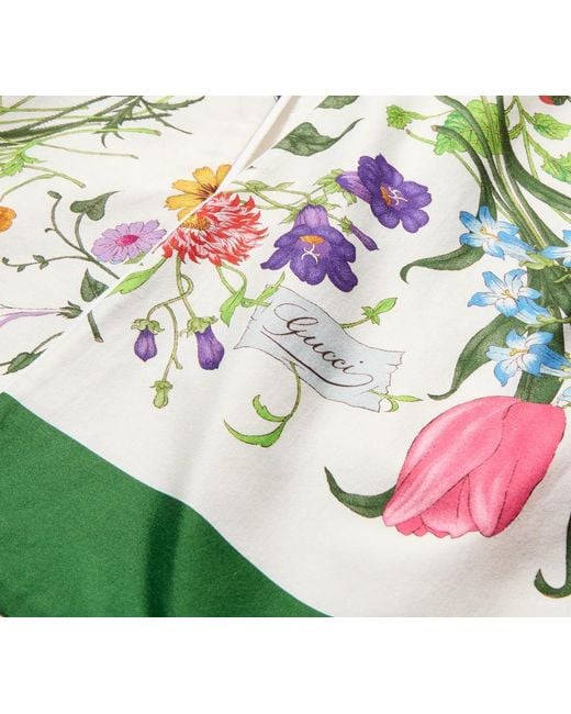 Gucci Green Printed Cotton Cape Dress